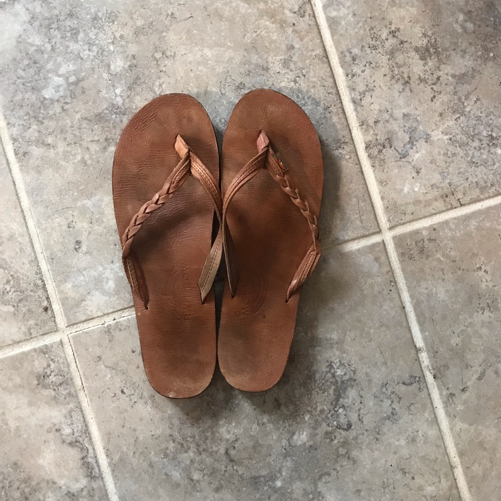 Rainbow flip flops